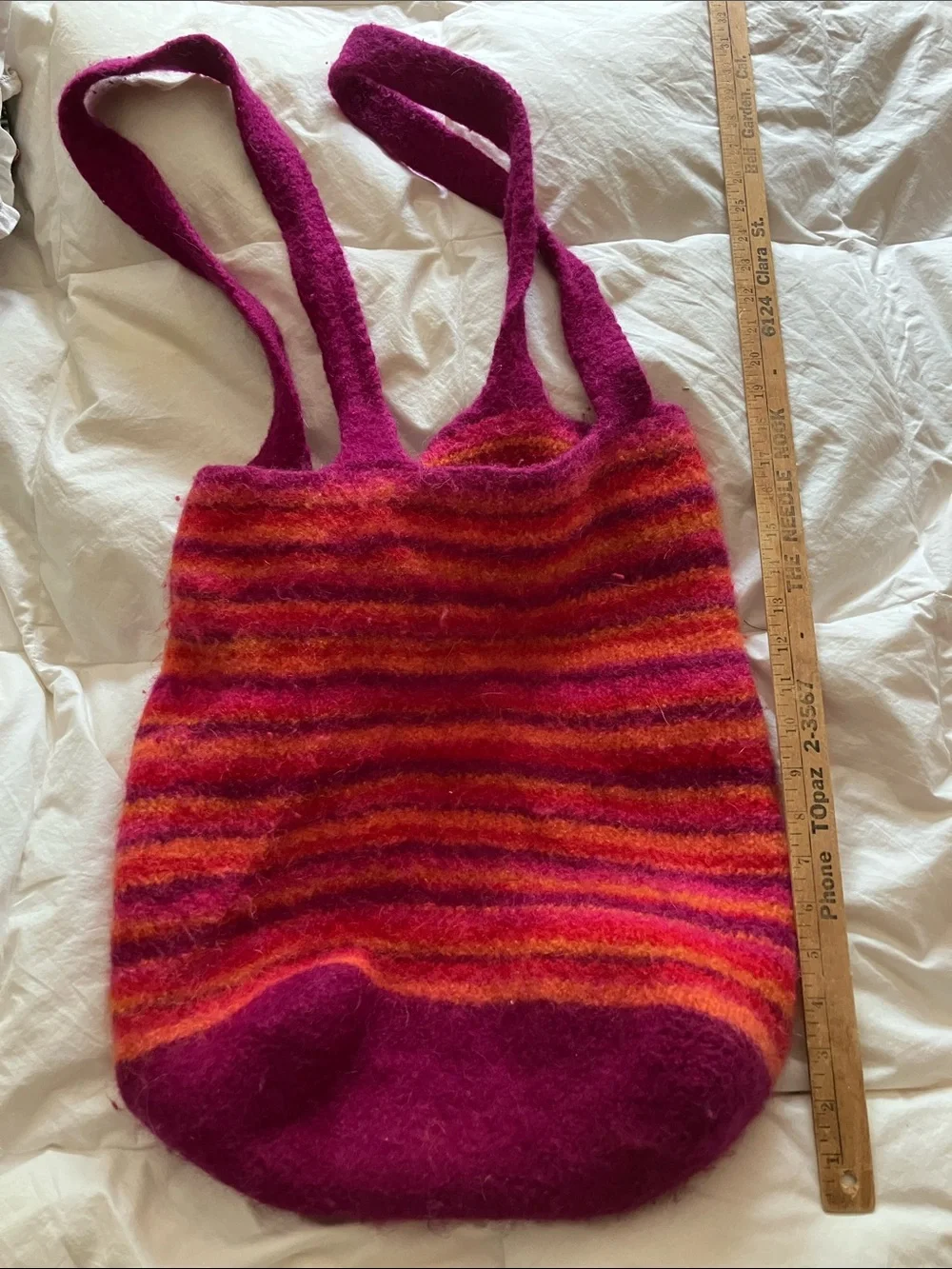 Felted Wool bag for beach or market or overnights huge 19” hand made wool